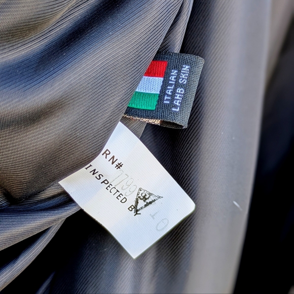 Italian Lamb Skin Embroidered Men's Leather Jacket with Fur Trimmed Hood Size 5x - Picture 12 of 16